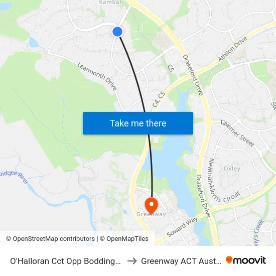 O'Halloran Cct Opp Boddington Cr to Greenway ACT Australia map
