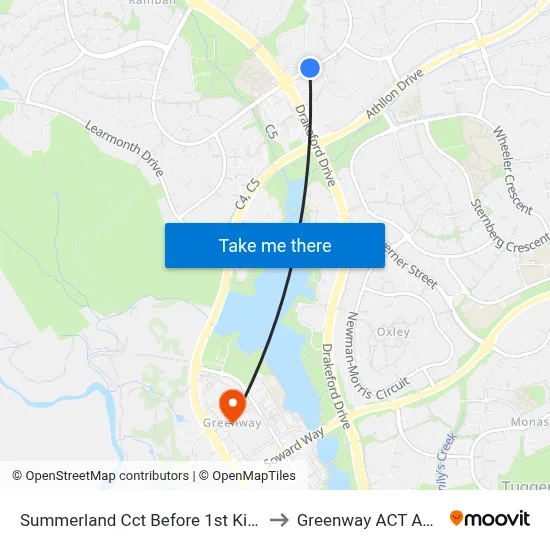 Summerland Cct Before 1st Kingsmill St to Greenway ACT Australia map