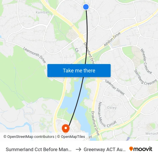 Summerland Cct Before Mannheim St to Greenway ACT Australia map