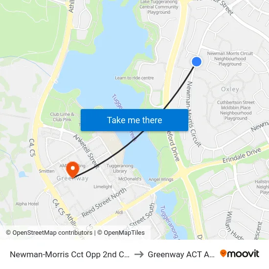 Newman-Morris Cct Opp 2nd Connibere Cr to Greenway ACT Australia map
