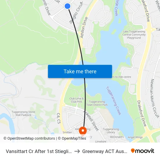 Vansittart Cr After 1st Stieglitz Cct to Greenway ACT Australia map