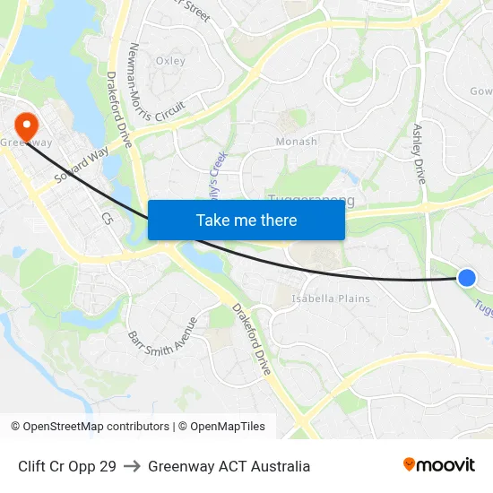 Clift Cr Opp 29 to Greenway ACT Australia map