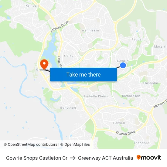 Gowrie Shops Castleton Cr to Greenway ACT Australia map
