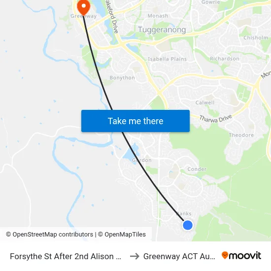 Forsythe St After 2nd Alison Ashby Cr to Greenway ACT Australia map
