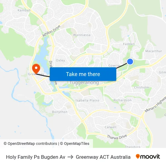 Holy Family Ps Bugden Av to Greenway ACT Australia map