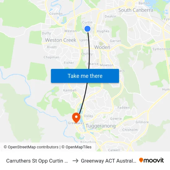 Carruthers St Opp Curtin Ps to Greenway ACT Australia map