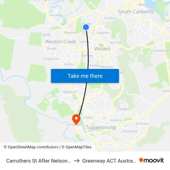 Carruthers St After Nelson Pl to Greenway ACT Australia map