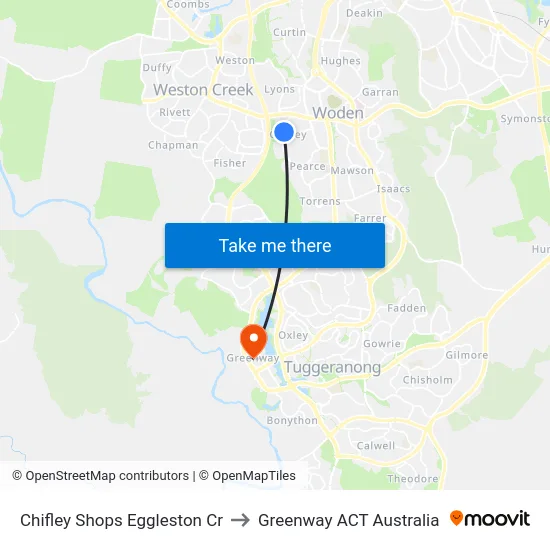 Chifley Shops Eggleston Cr to Greenway ACT Australia map