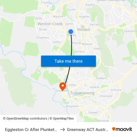 Eggleston Cr After Plunkett St to Greenway ACT Australia map