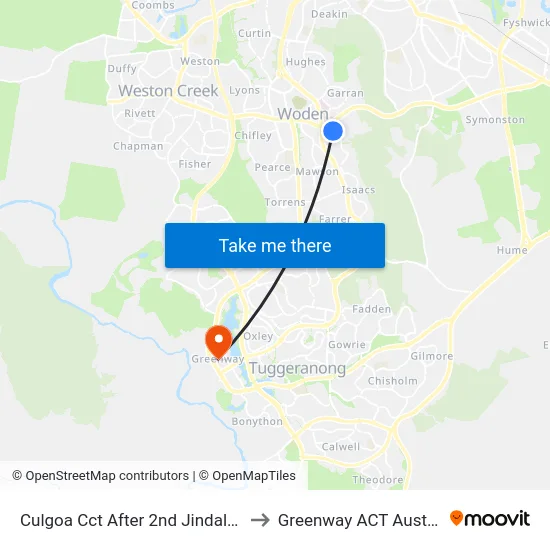 Culgoa Cct After 2nd Jindalee Cr to Greenway ACT Australia map
