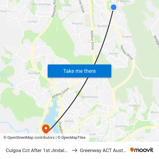 Culgoa Cct After 1st Jindalee Cr to Greenway ACT Australia map