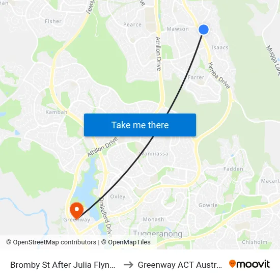 Bromby St After Julia Flynn Av to Greenway ACT Australia map