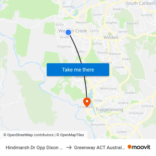 Hindmarsh Dr Opp Dixon Dr to Greenway ACT Australia map