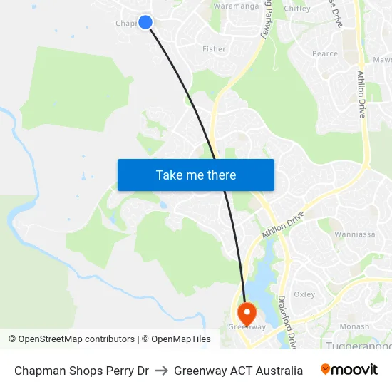 Chapman Shops Perry Dr to Greenway ACT Australia map