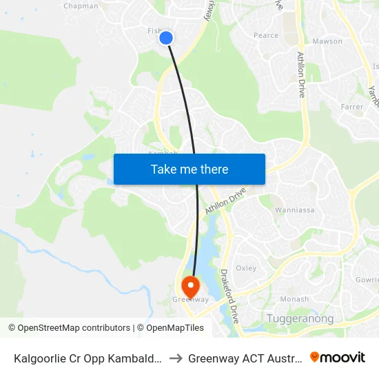 Kalgoorlie Cr Opp Kambalda Cr to Greenway ACT Australia map