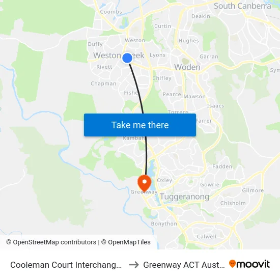 Cooleman Court Interchange Plt 1 to Greenway ACT Australia map
