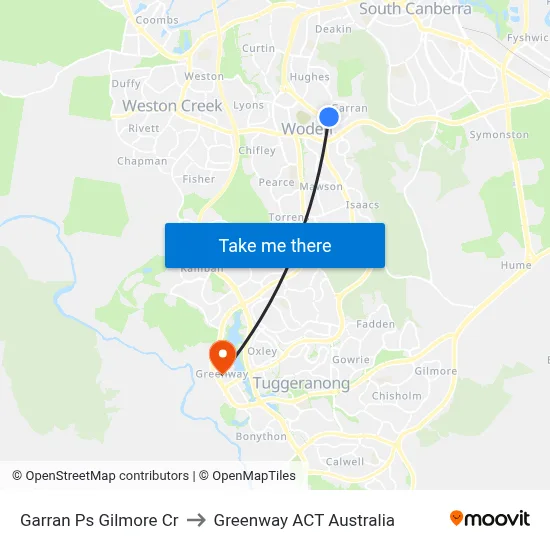 Garran Ps Gilmore Cr to Greenway ACT Australia map