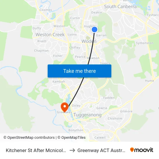 Kitchener St After Mcnicoll St to Greenway ACT Australia map