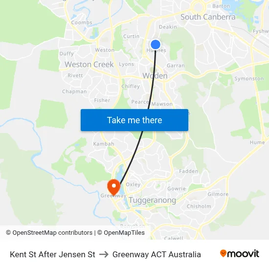Kent St After Jensen St to Greenway ACT Australia map