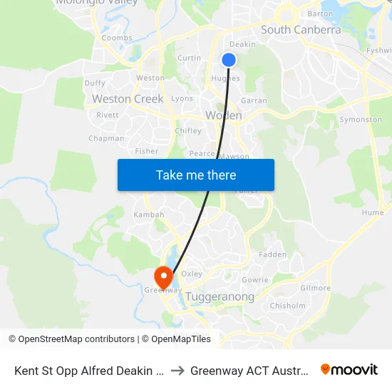 Kent St Opp Alfred Deakin Hs to Greenway ACT Australia map