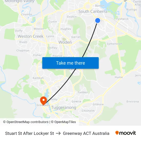 Stuart St After Lockyer St to Greenway ACT Australia map