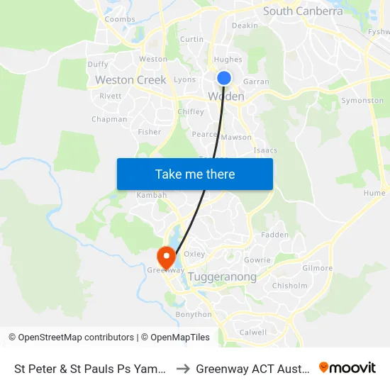 St Peter & St Pauls Ps Yamba Dr to Greenway ACT Australia map