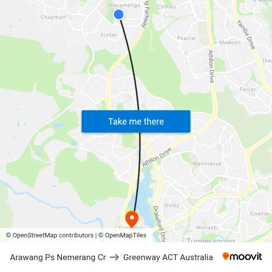Arawang Ps Nemerang Cr to Greenway ACT Australia map