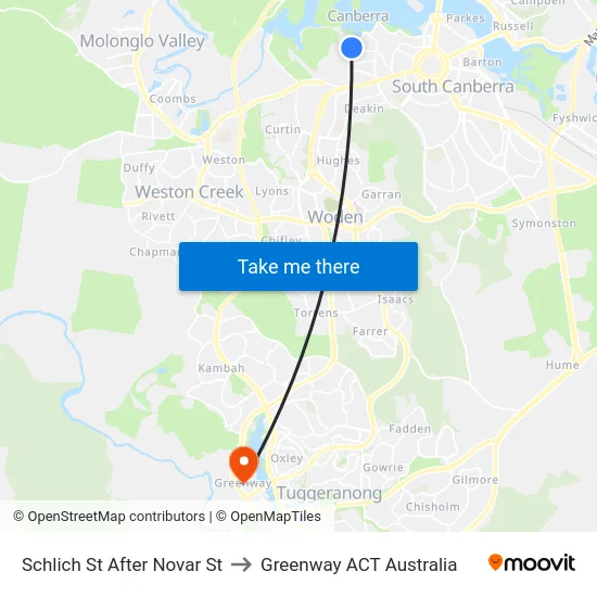 Schlich St After Novar St to Greenway ACT Australia map