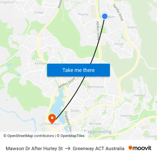 Mawson Dr After Hurley St to Greenway ACT Australia map