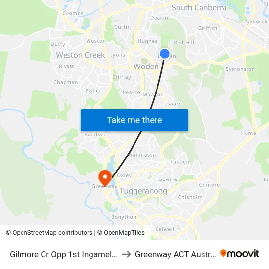 Gilmore Cr Opp 1st Ingamells St to Greenway ACT Australia map