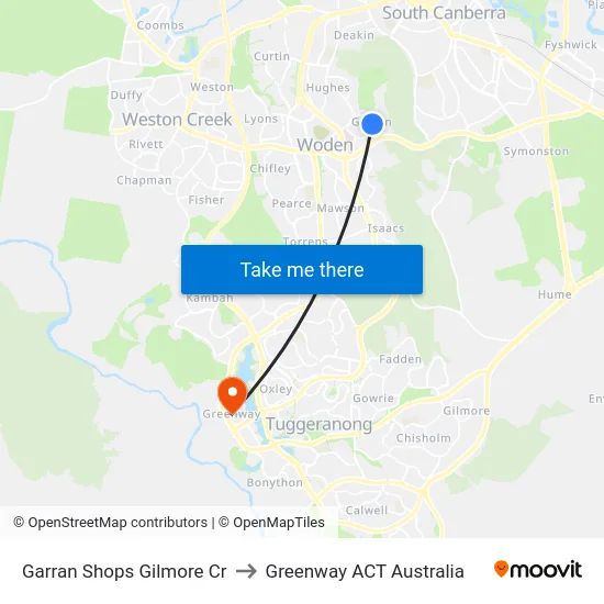 Garran Shops Gilmore Cr to Greenway ACT Australia map
