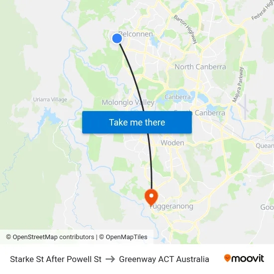 Starke St After Powell St to Greenway ACT Australia map