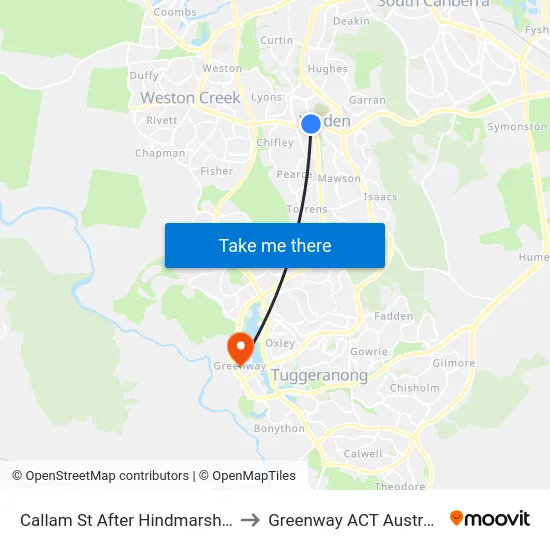 Callam St After Hindmarsh Dr to Greenway ACT Australia map