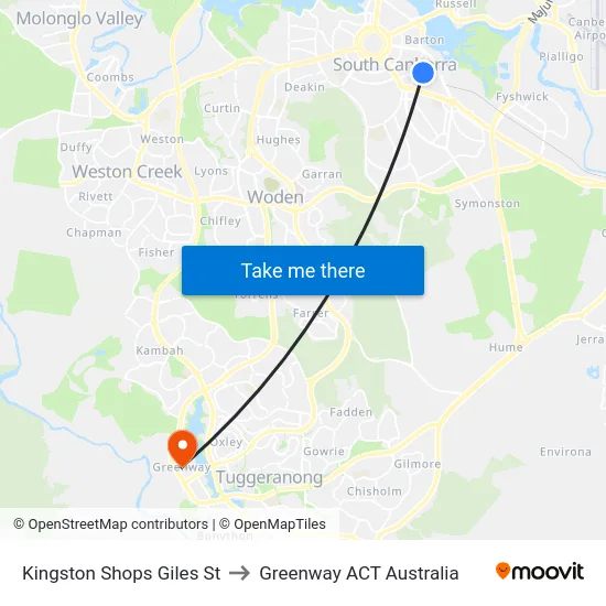 Kingston Shops Giles St to Greenway ACT Australia map