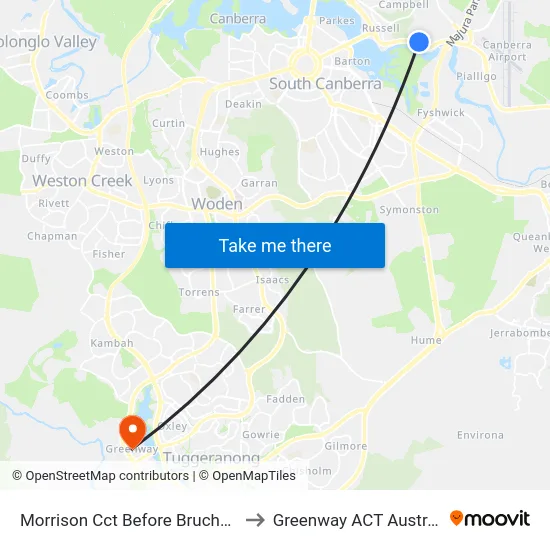 Morrison Cct Before Bruche Rd to Greenway ACT Australia map