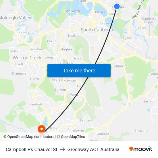 Campbell Ps Chauvel St to Greenway ACT Australia map