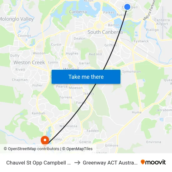 Chauvel St Opp Campbell Ps to Greenway ACT Australia map