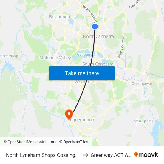 North Lyneham Shops Cossington Smith Cr to Greenway ACT Australia map