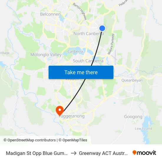 Madigan St Opp Blue Gum Ps to Greenway ACT Australia map