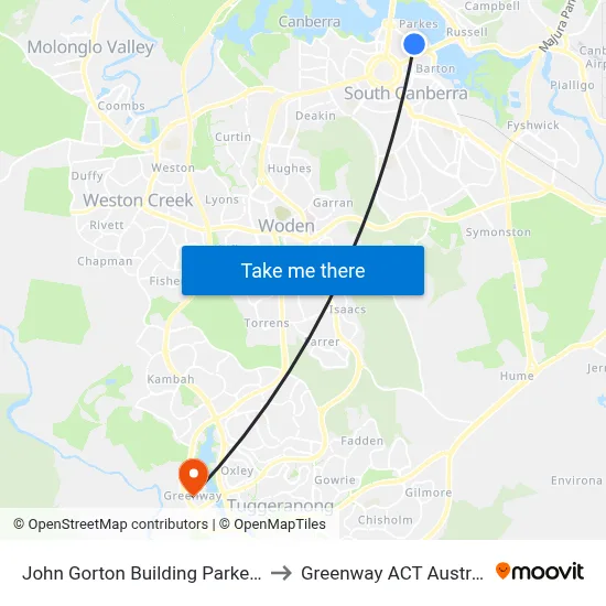 John Gorton Building Parkes Pl to Greenway ACT Australia map