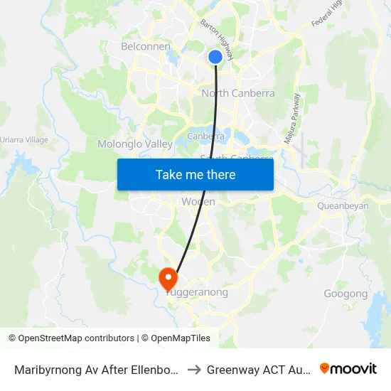 Maribyrnong Av After Ellenborough St to Greenway ACT Australia map