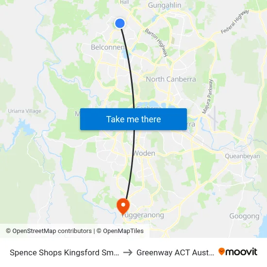Spence Shops Kingsford Smith Dr to Greenway ACT Australia map