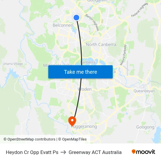Heydon Cr Opp Evatt Ps to Greenway ACT Australia map