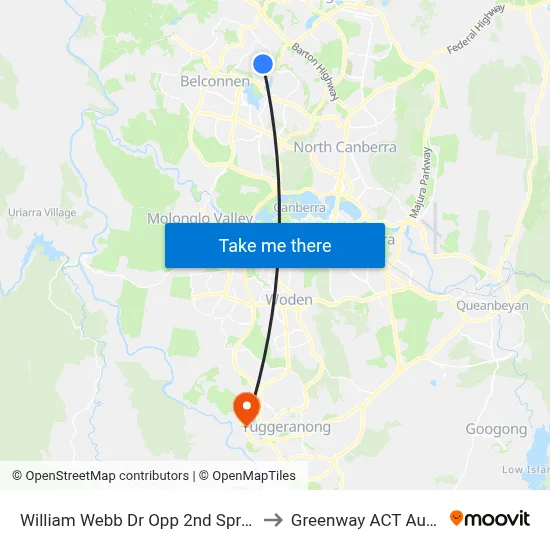 William Webb Dr Opp 2nd Sproule Cct to Greenway ACT Australia map