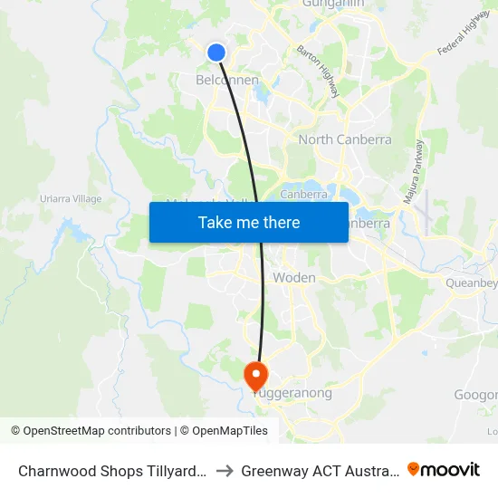 Charnwood Shops Tillyard Dr to Greenway ACT Australia map