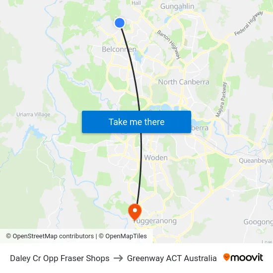 Daley Cr Opp Fraser Shops to Greenway ACT Australia map