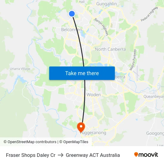 Fraser Shops Daley Cr to Greenway ACT Australia map