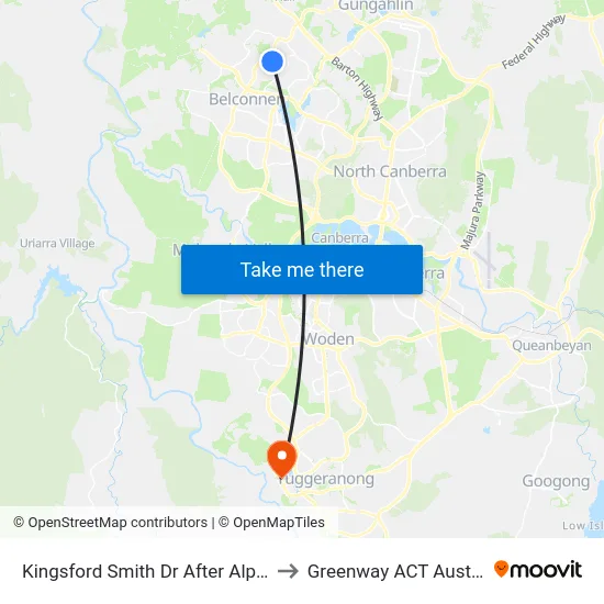 Kingsford Smith Dr After Alpen St to Greenway ACT Australia map