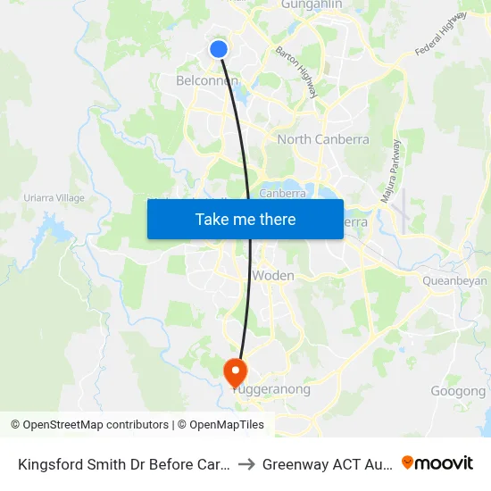 Kingsford Smith Dr Before Carandini St to Greenway ACT Australia map