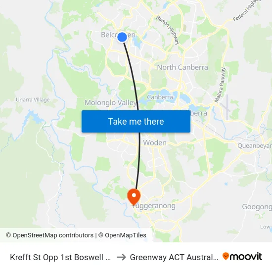 Krefft St Opp 1st Boswell Cr to Greenway ACT Australia map